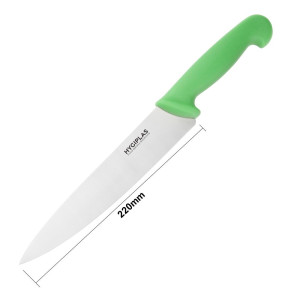 Nož za kuhanje zeleni oštrica 21,5 cm - Hygiplas - Fourniresto