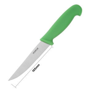 Nož za povrće zeleni nazubljena oštrica 10 cm - Hygiplas - Fourniresto