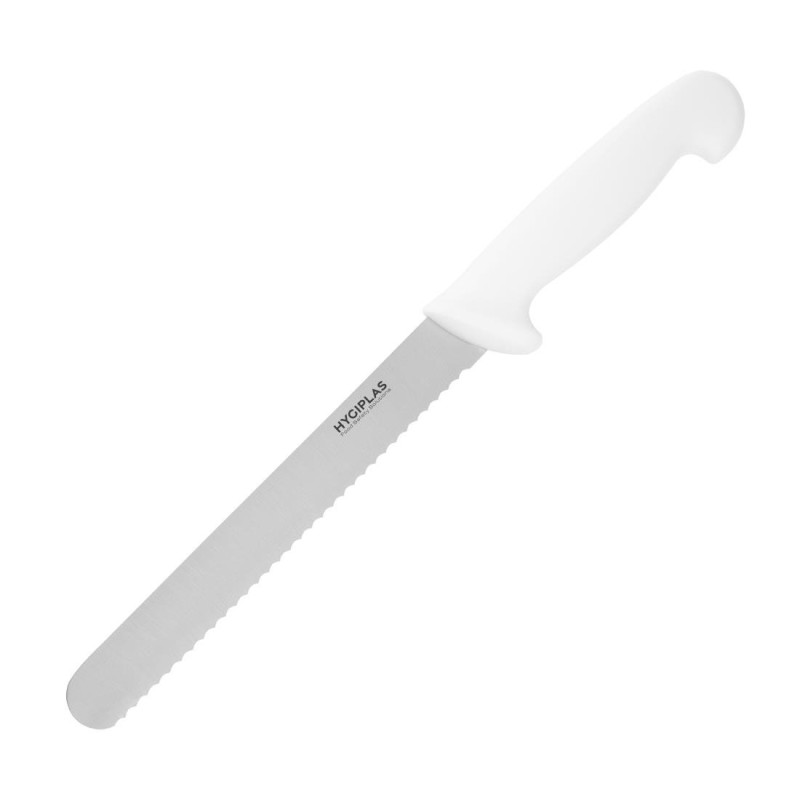 Couteau À Pain Blanc Lame 20,5 Cm - Hygiplas - Fourniresto Couteau À Pain Blanc Lame 20,5 Cm - Hygiplas - Fourniresto