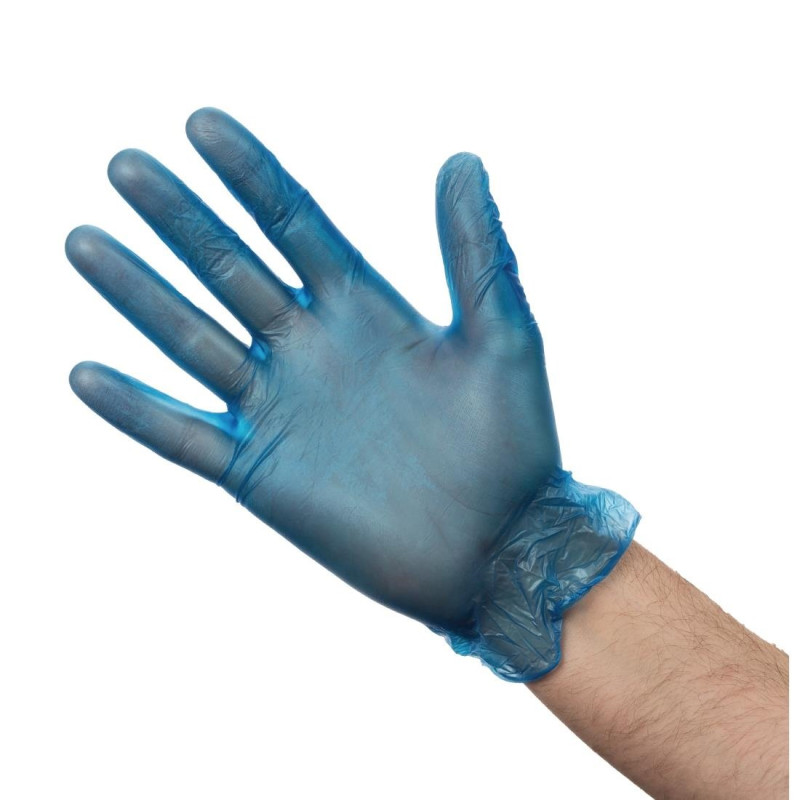 Food Gloves In Powdered Blue Vinyl Size Xl - Pack Of 100 - Vogue - Fourniresto Food Gloves In Powdered Blue Vinyl Size Xl - Pack Of 100 - Vogue - Fourniresto
