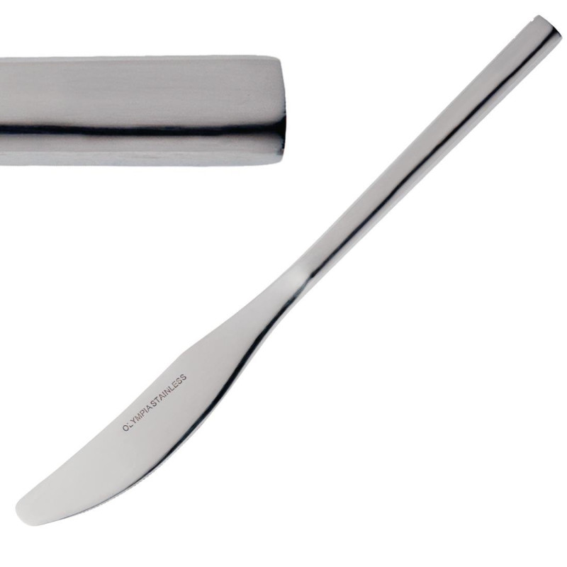 Napoli Stainless Steel Table Knife 233 L - Set of 12 - Olympia - Fourniresto Napoli Stainless Steel Table Knife 233 L - Set of 12 - Olympia - Fourniresto