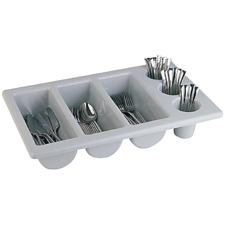 Ladica za pribor sivih boja s 6 pregrada GN 1/1 325 x 530 mm - APS - Fourniresto