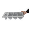 Ladica za pribor sivih boja s 6 pregrada GN 1/1 325 x 530 mm - APS - Fourniresto
