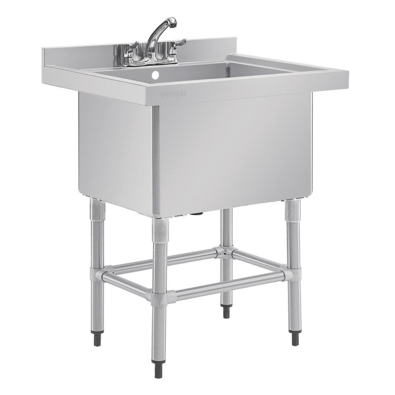 Evier Profond Avec Dosseret 100 L 770 X 600 Mm - Vogue - Fourniresto Evier Profond Avec Dosseret 100 L 770 X 600 Mm - Vogue - Fourniresto