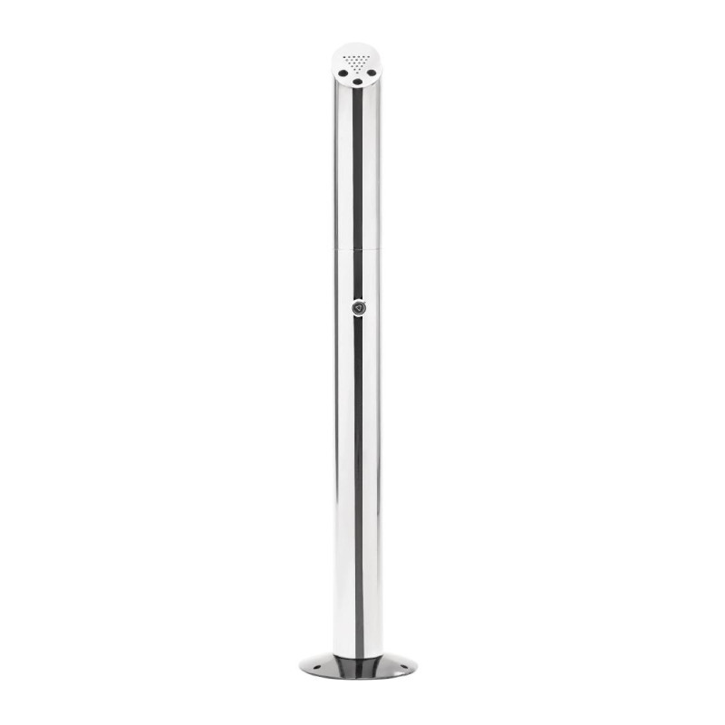 Cendrier Poteau Fixable Au Sol En Inox Ø 75 Mm - Bolero - Fourniresto Cendrier Poteau Fixable Au Sol En Inox Ø 75 Mm - Bolero - Fourniresto