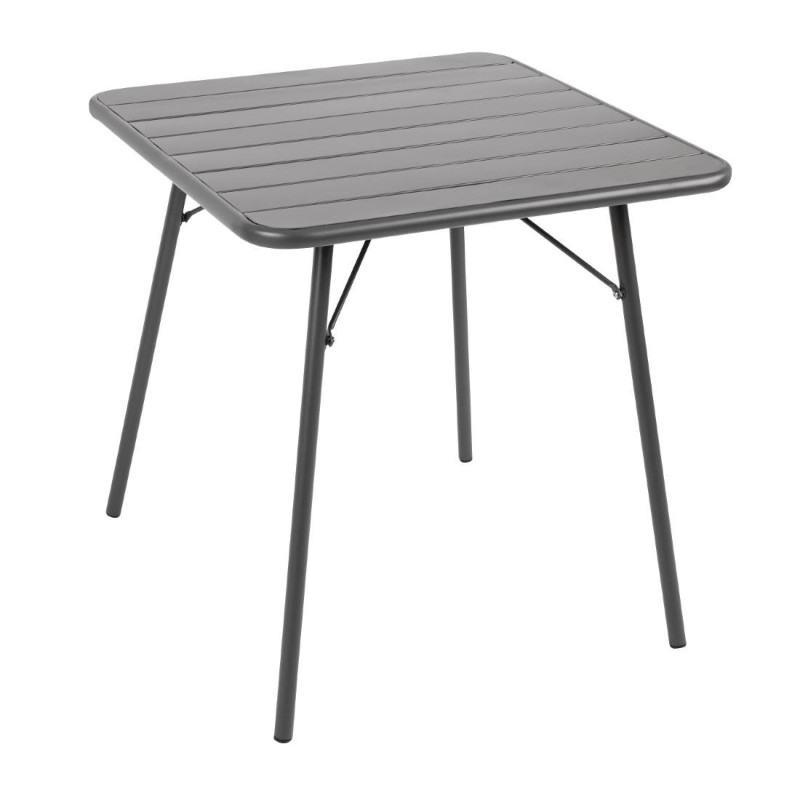 Stol od sivih letvica kvadratnog oblika od čelika 700 x 700 mm - Bolero - Fourniresto