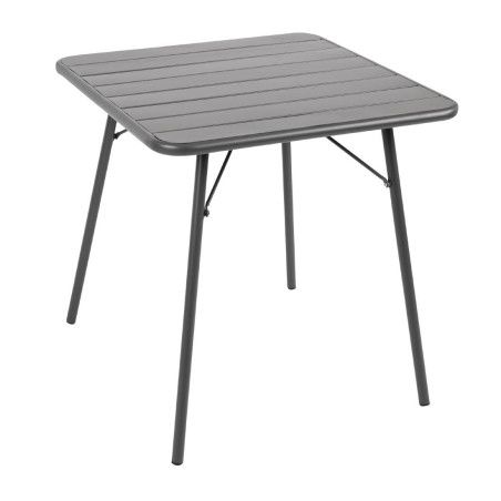 Stol od sivih letvica kvadratnog oblika od čelika 700 x 700 mm - Bolero - Fourniresto