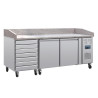 Pizza Counter with Marble Top - 2 Doors 7 Dough Drawers - U Series - Polar