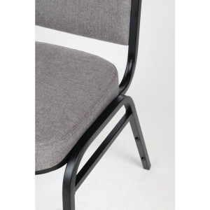 Stolica za banket s kvadratnim naslonom i sivim tkanjem - set od 4 - Bolero - Fourniresto
