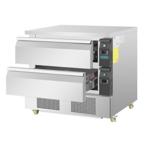 Podnožje s dvostrukim hlađenjem 2 ladice Serija U 4x GN 1/1 - Polar - Fourniresto