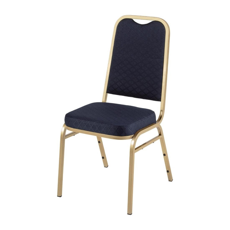Plave banketne stolice s kvadratnim naslonom - Set od 4 - Bolero - Fourniresto Plave banketne stolice s kvadratnim naslonom - Set od 4 - Bolero - Fourniresto
