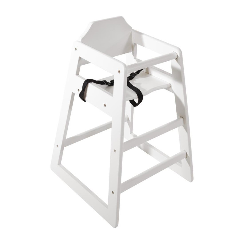Chaise Haute en Bois blanche - Bolero - Fourniresto Chaise Haute en Bois blanche - Bolero - Fourniresto