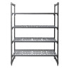 Jedinica s 4 polica s prozračnim rešetkama - Š 1375 x D 610 mm - Cambro