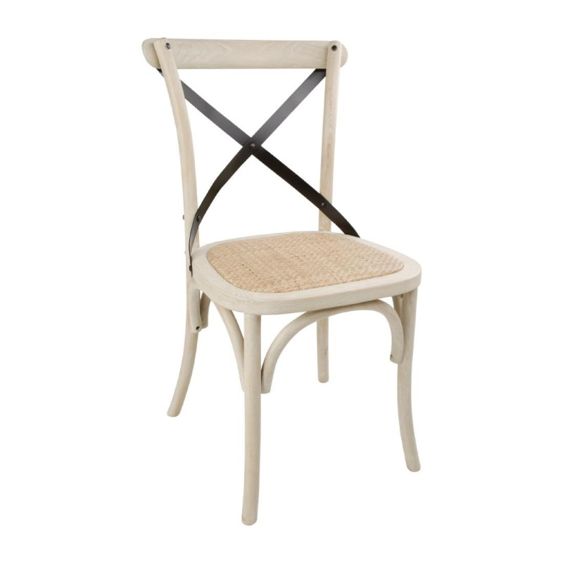 Chaise en Chêne Sable avec Dossier Croisé - Lot de 2 - Bolero - Fourniresto Chaise en Chêne Sable avec Dossier Croisé - Lot de 2 - Bolero - Fourniresto