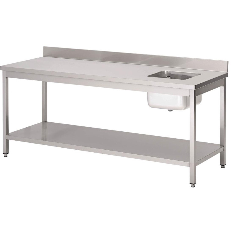 Stol Šefa s desnim sudoperom i inox stražnjom pločom - Š 1400 x D 700 mm - Gastro M Stol Šefa s desnim sudoperom i inox stražnjom pločom - Š 1400 x D 700 mm - Gastro M