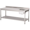 Stol za kuhara s desnim sudoperom i inox stražnjim dijelom - L 1600 x 700 mm - Gastro M