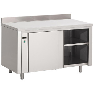 Stainless Steel Heated Cabinet with Backsplash - L 2000 x D 700mm - Gastro M