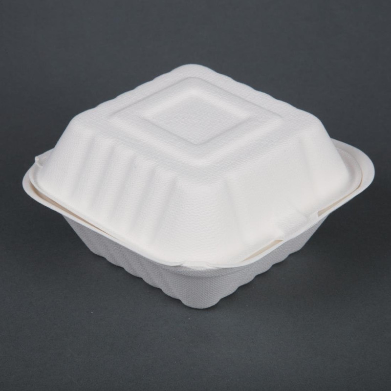Compostable Hamburger Boxes - L 149 mm - Pack of 500 - Fiesta Green Compostable Hamburger Boxes - L 149 mm - Pack of 500 - Fiesta Green