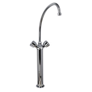 Miješalica za umivaonik jednoručna teška izvedba 3/4" s 2 pipa na stupu - L 400mm - FourniResto
