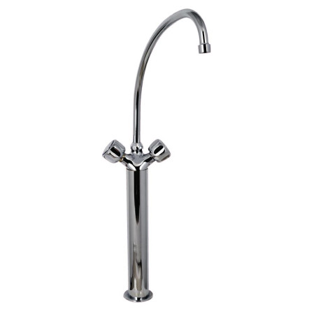 Miješalica za umivaonik jednoručna teška izvedba 3/4" s 2 pipa na stupu - L 400mm - FourniResto