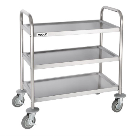 Kolica za čišćenje od nehrđajućeg čelika - 3 razine - L 710 X P 405mm - 128Kg - Vogue