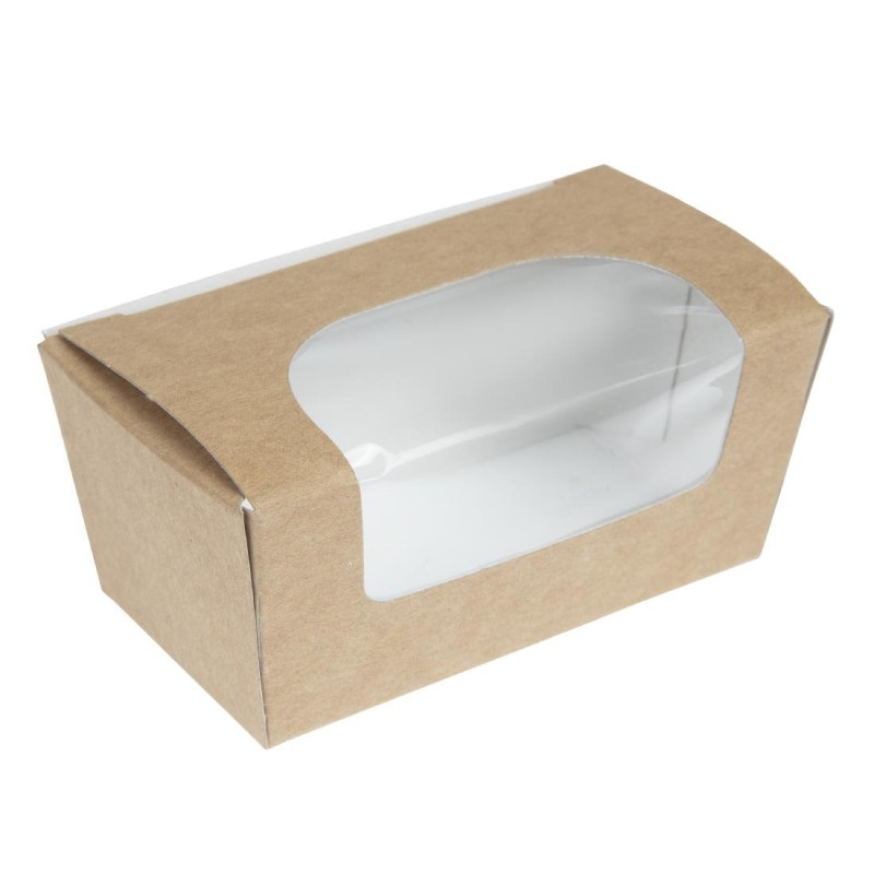 Boîtes À Gâteau Rectangulaires Kraft Compostables avec Fenêtre - Lot de 500 - Colpac Boîtes À Gâteau Rectangulaires Kraft Compostables avec Fenêtre - Lot de 500 - Colpac