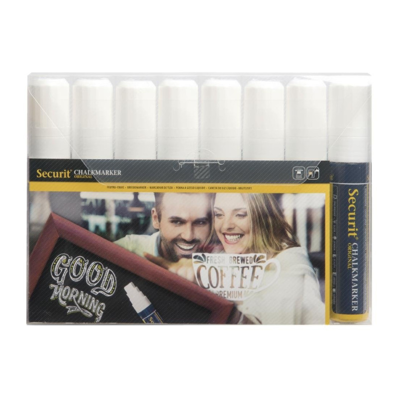 Brisivi bijeli markeri - set od 8 - Securit Brisivi bijeli markeri - set od 8 - Securit