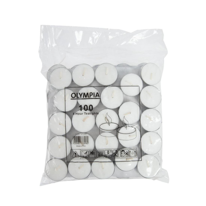 Čajne svijeće 4 sata Ø 40 mm - Paket od 100 - Olympia