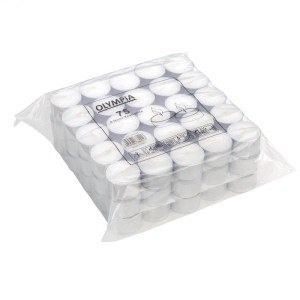 Čajne svijeće 8 sati Ø 40 mm - Paket od 75 - Olympia