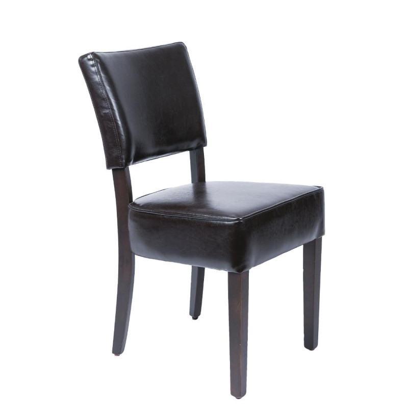 Chaises Confortables En Simili Cuir Marron Foncé - Bolero - Fourniresto Chaises Confortables En Simili Cuir Marron Foncé - Bolero - Fourniresto