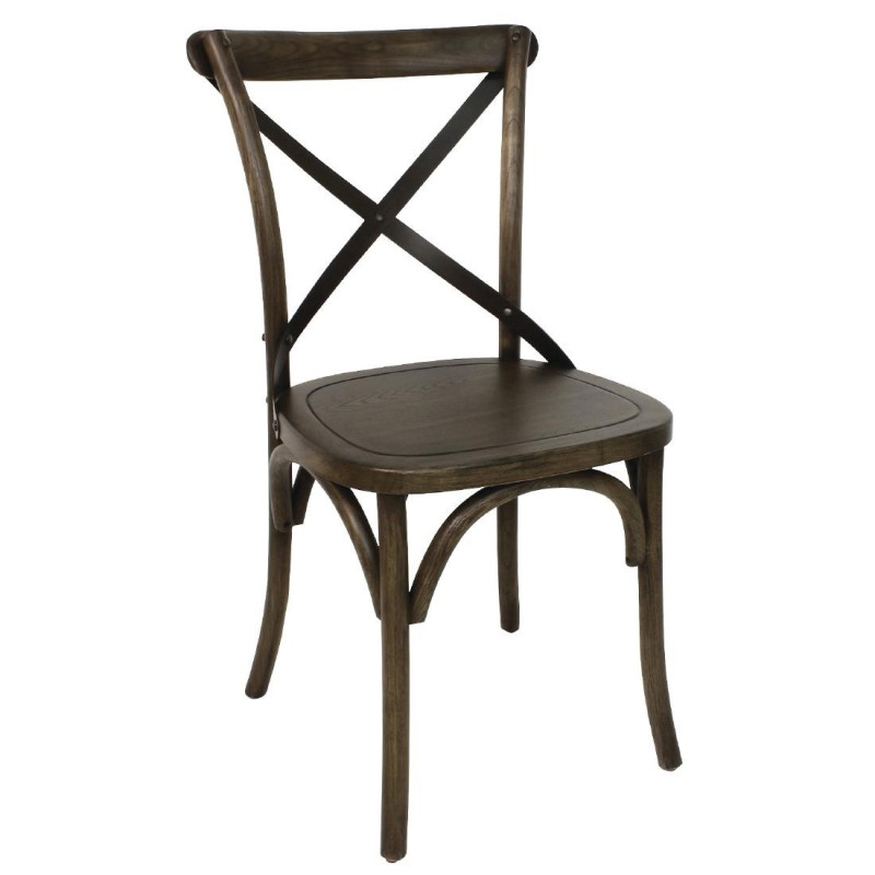Stolice boje oraha s prekriženim naslonom - Bolero - Fourniresto Stolice boje oraha s prekriženim naslonom - Bolero - Fourniresto