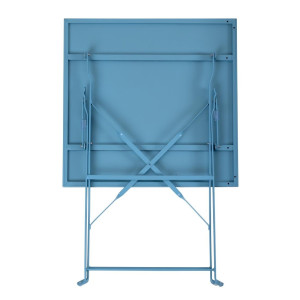 Stol za terasu kvadratnog oblika od čelika - tirkizno plave boje - 600mm - Bolero - Fourniresto