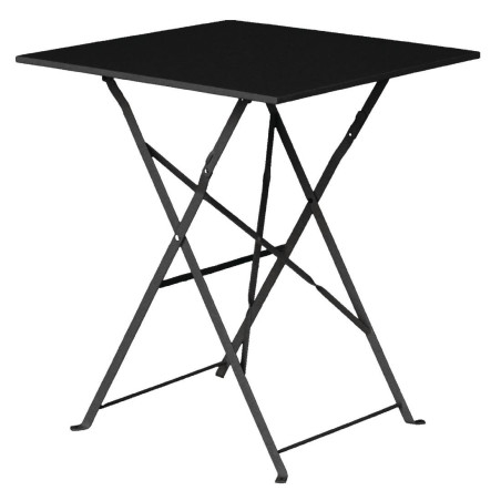 Stol za terasu kvadratnog oblika od crnog čelika - 600 mm - Bolero - Fourniresto