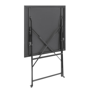 Stol za terasu kvadratnog oblika od crnog čelika - 600 mm - Bolero - Fourniresto