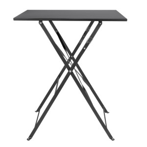 Stol za terasu kvadratnog oblika od crnog čelika - 600 mm - Bolero - Fourniresto