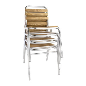 Bistro stolice jasen i aluminij - Set od 4 - Bolero - Fourniresto