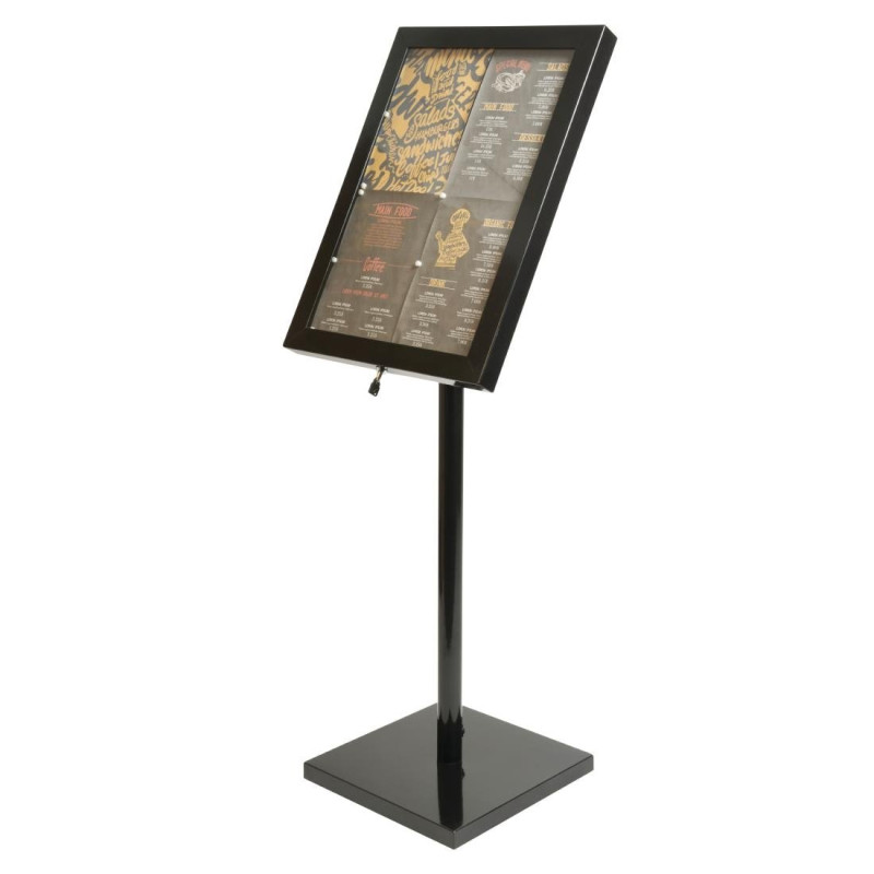 Présentoir éclairé LED noir - Securit - Fourniresto Présentoir éclairé LED noir - Securit - Fourniresto