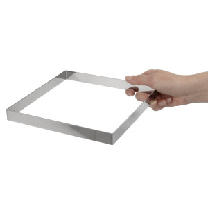 Square Tart Ring in Stainless Steel - L 200 x W 200mm- De Buyer