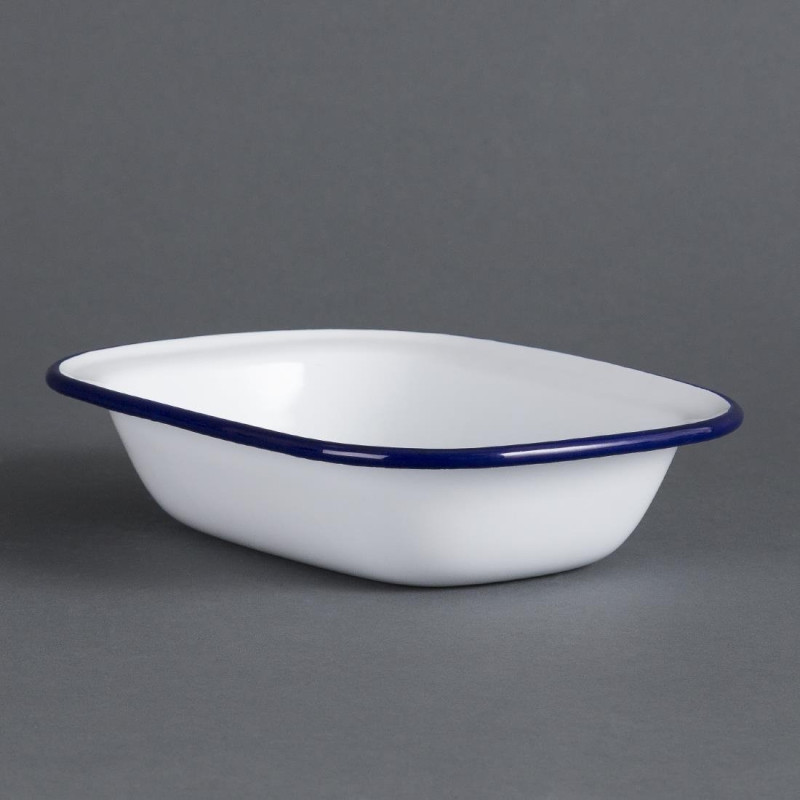 Plat rectangulaire en acier émaillé 180x130x40mm - Lot de 6 - Olympia - Fourniresto Plat rectangulaire en acier émaillé 180x130x40mm - Lot de 6 - Olympia - Fourniresto