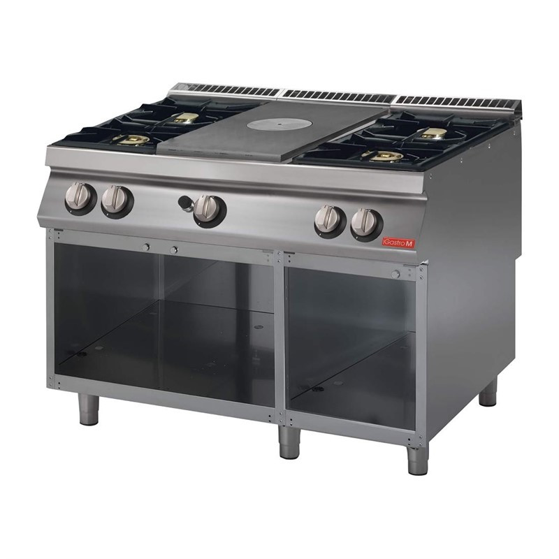 Plaque Coup De Feu À Gaz 700 Avec 4 Feux Vifs Sur Placard Ouvert - Gastro M Plaque Coup De Feu À Gaz 700 Avec 4 Feux Vifs Sur Placard Ouvert - Gastro M