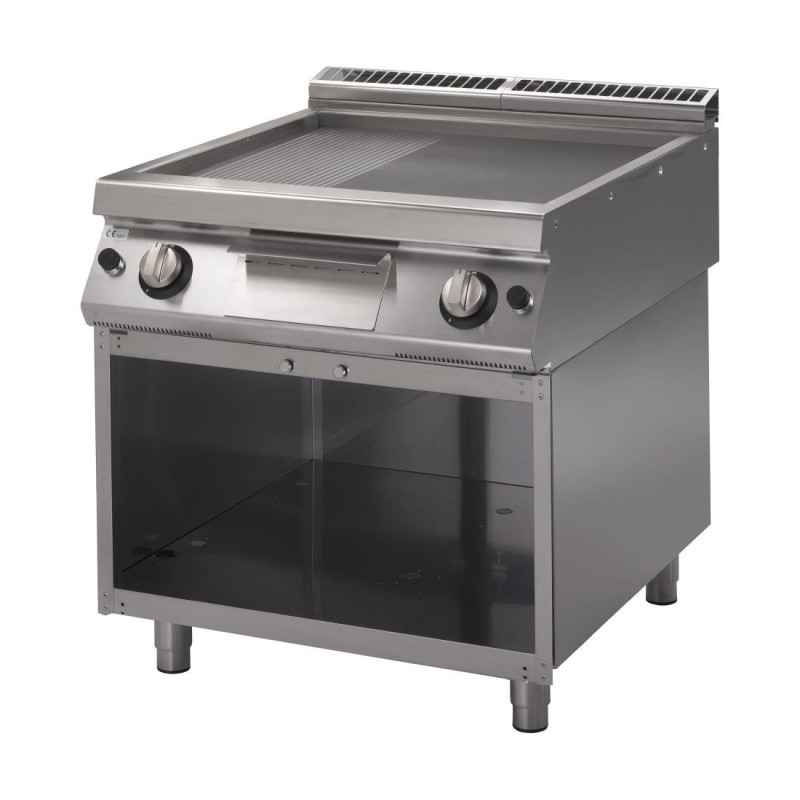 Plancha gaz 700 avec plaque demie lisse demie rainurée - Gastro M - Fourniresto Plancha gaz 700 avec plaque demie lisse demie rainurée - Gastro M - Fourniresto