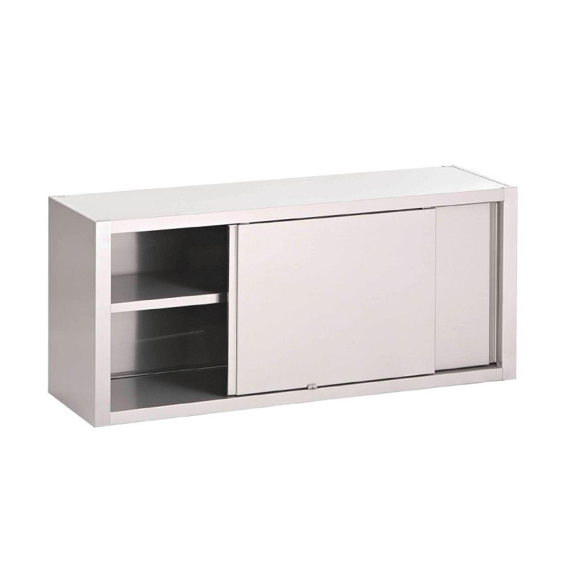 Placard Mural en Inox Avec Portes Coulissantes-L 1800 x P 400mm - Gastro M Placard Mural en Inox Avec Portes Coulissantes-L 1800 x P 400mm - Gastro M