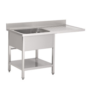 Inox umivaonik s prolazom za perilicu posuđa Š 1200 x D 700 mm - Gastro M