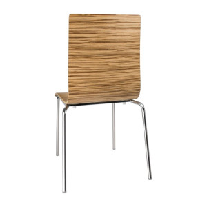 Stolica s kvadratnim naslonom od zebrano drveta - Set od 4 - Bolero - Fourniresto
