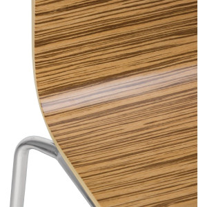 Stolica s kvadratnim naslonom od zebrano drveta - Set od 4 - Bolero - Fourniresto