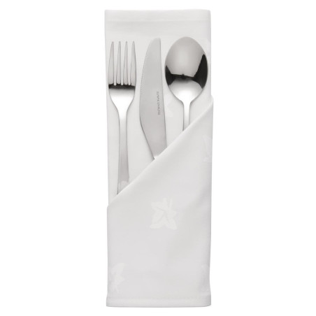 Bijeli pamučni ubrusi 450 x 450 mm - Paket od 10 - Mitre Luxury - Fourniresto