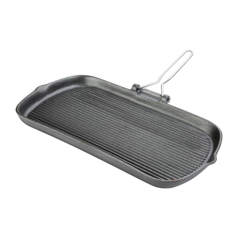 Poêle Grill en Fonte - L 225 x P 380mm - Vogue Poêle Grill en Fonte - L 225 x P 380mm - Vogue