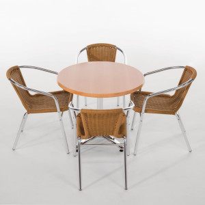 Stolice od ratana i aluminija - Set od 4 - Bolero - Fourniresto