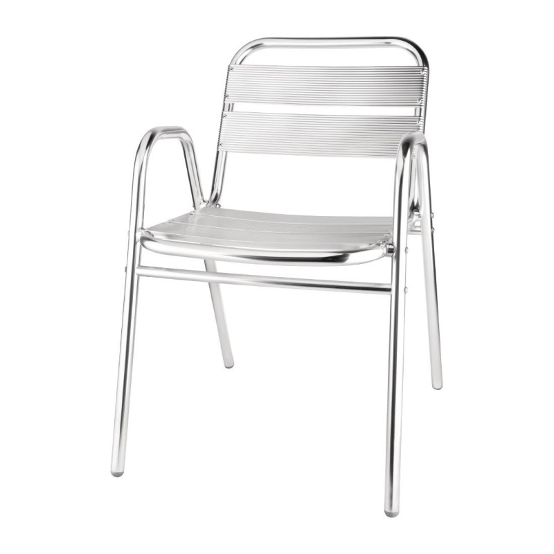 Fauteuils empilables Alu - Lot de 4 - Bolero - Fourniresto Fauteuils empilables Alu - Lot de 4 - Bolero - Fourniresto