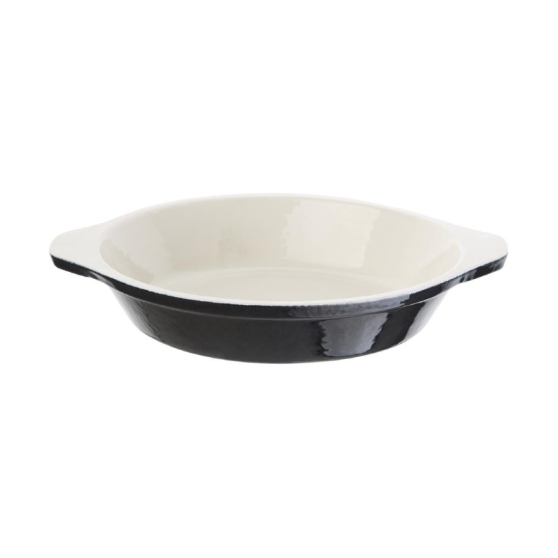 Round Black Gratin Dish - 400ml - Vogue Round Black Gratin Dish - 400ml - Vogue